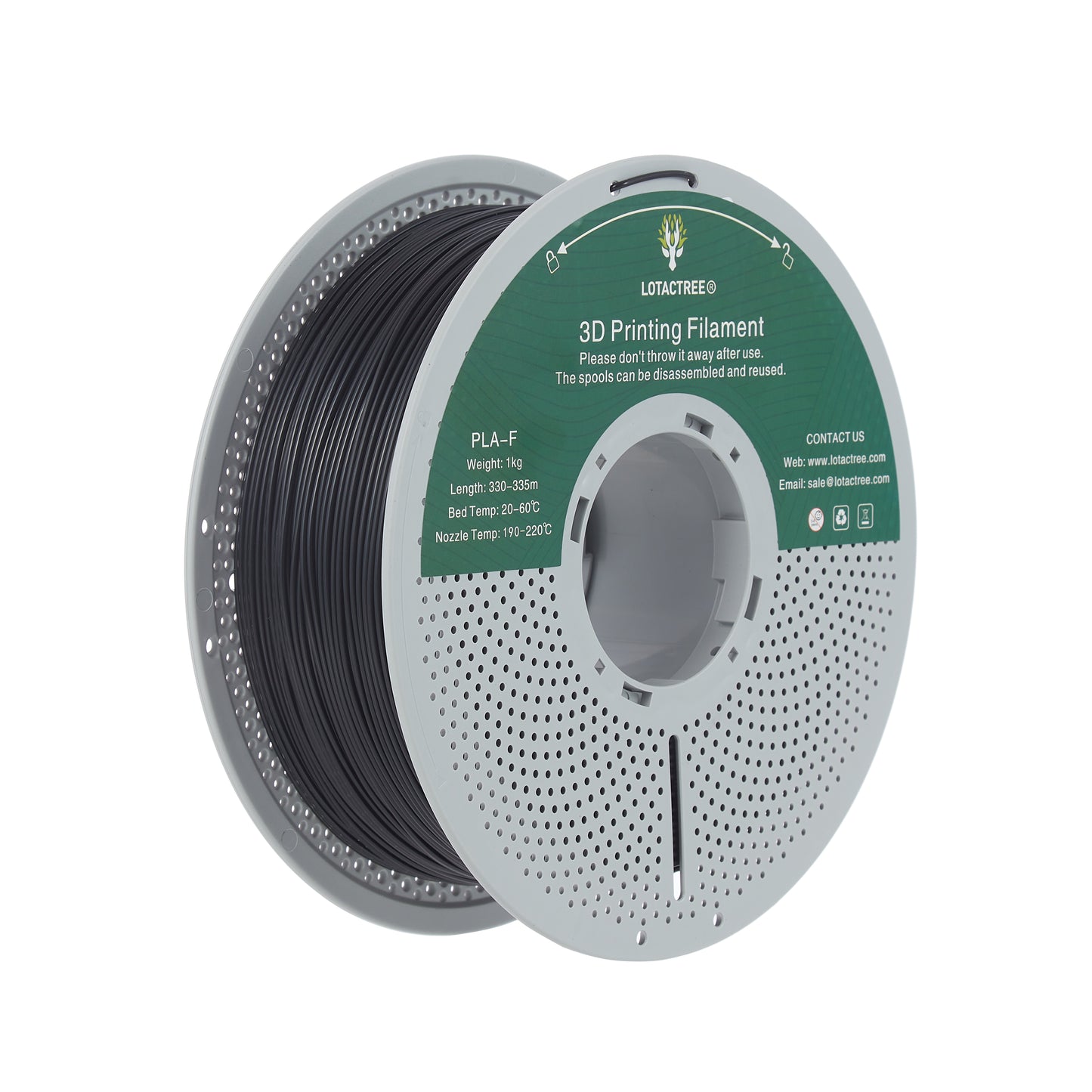PLA-F 3D Filament Black Lotactree