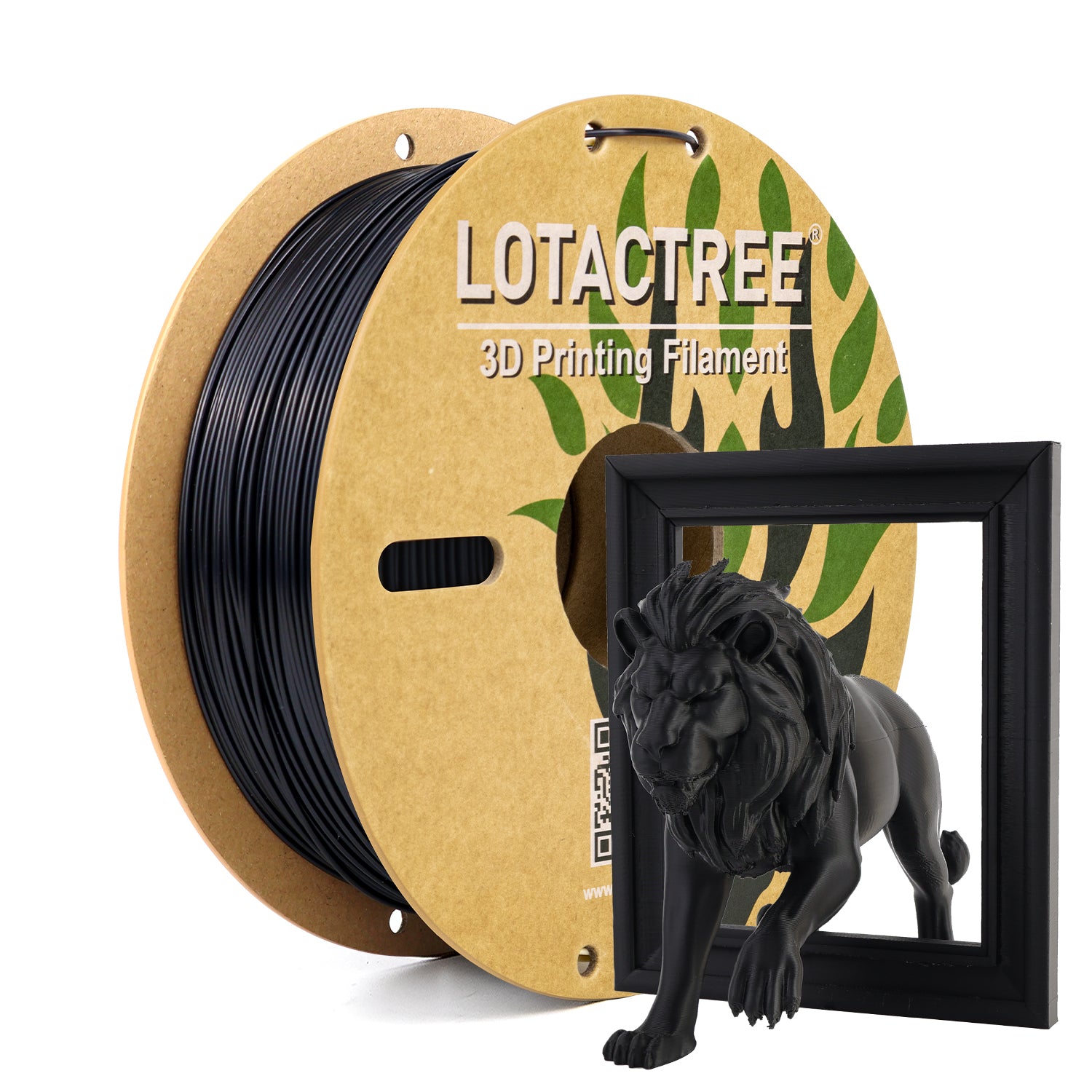 Black PLA Force Filament 1.75mm, Toughened PLA-F 3D Printer Filament