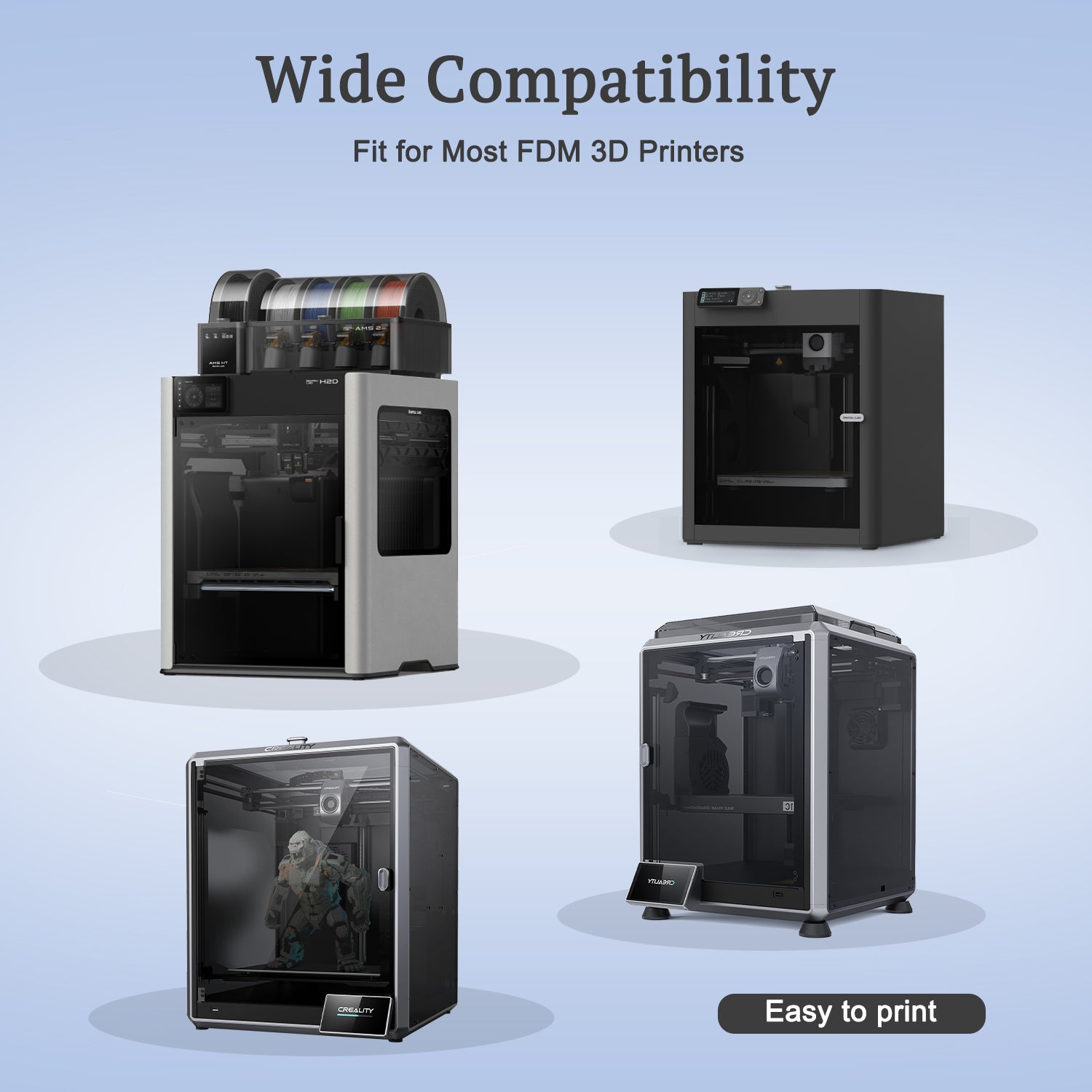 Blue TPU Filament, 95A TPU Filament 1.75mm +/-0.03mm, Rubber-Like Soft 3D Printer Filament