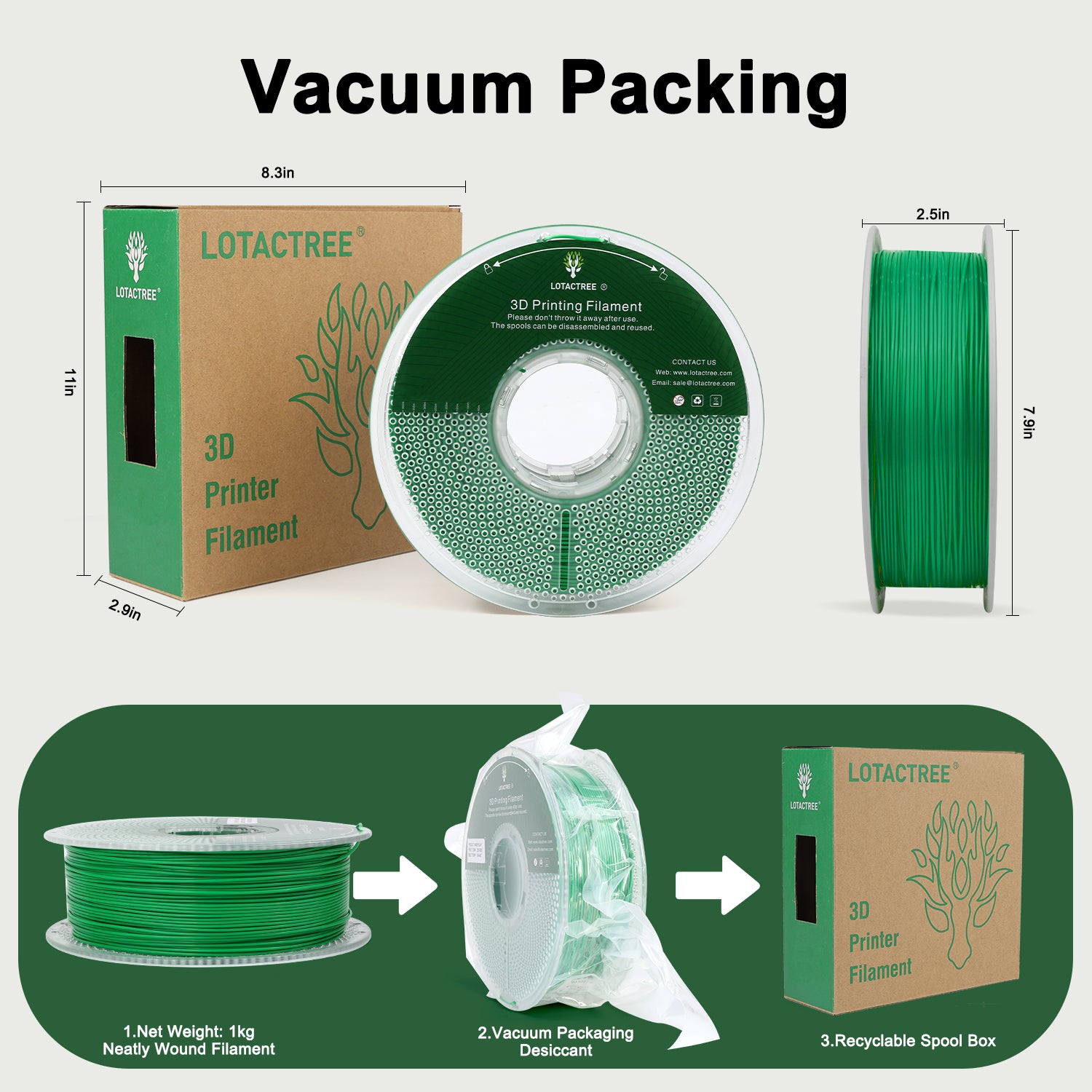 Green PLA Force Filament, 3D Printing Filament 1.75mm, Toughness PLA Filament 1KG(2.2LBS)