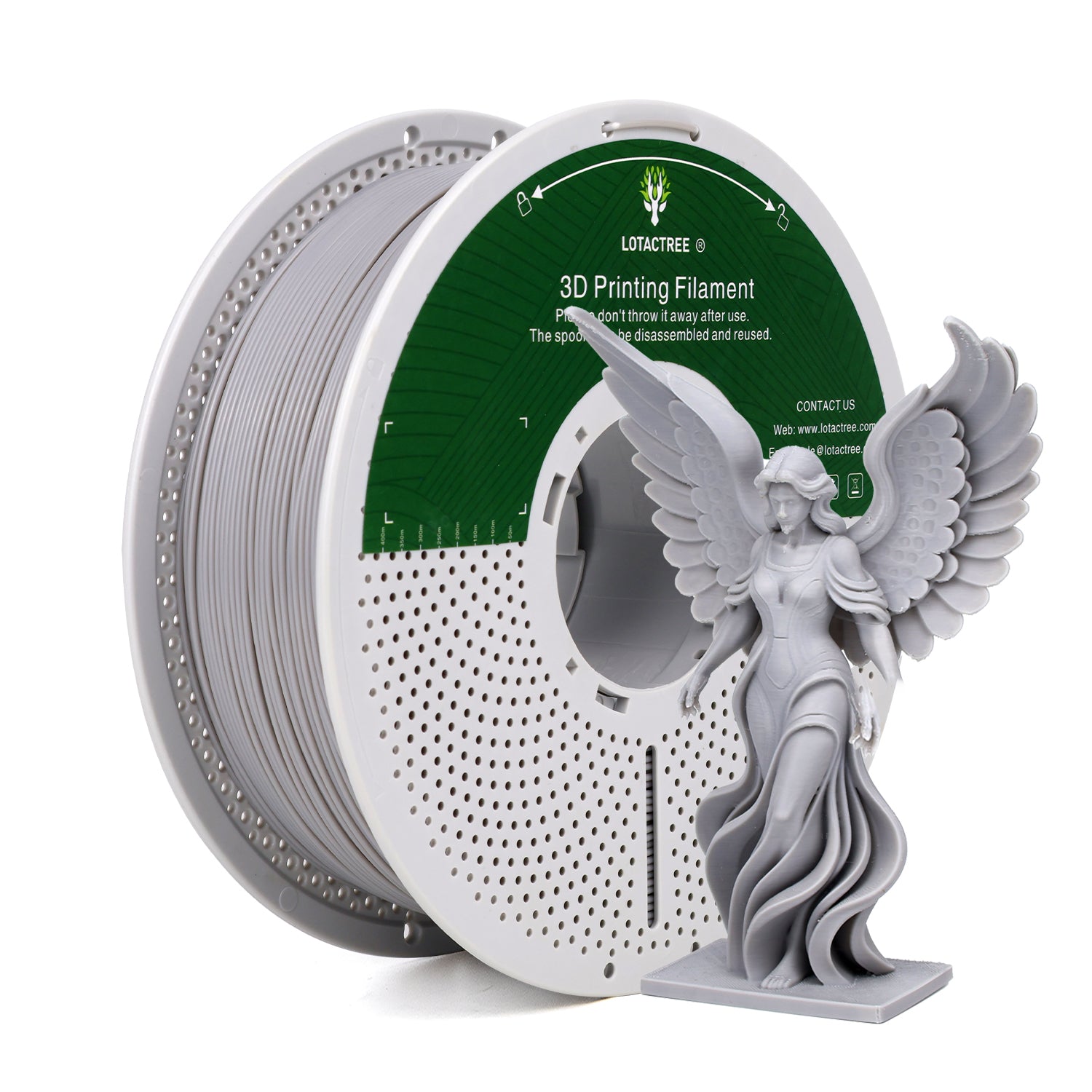 Grey PLA Force Filament, PLA 3D Printer Filament 1.75mm, Neatly Wound PLA Filament 1KG(2.2LBS)