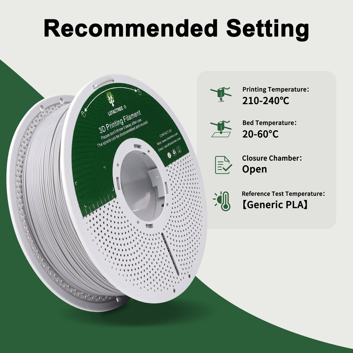 Grey PLA Force Filament, PLA 3D Printer Filament 1.75mm, Neatly Wound PLA Filament 1KG(2.2LBS)