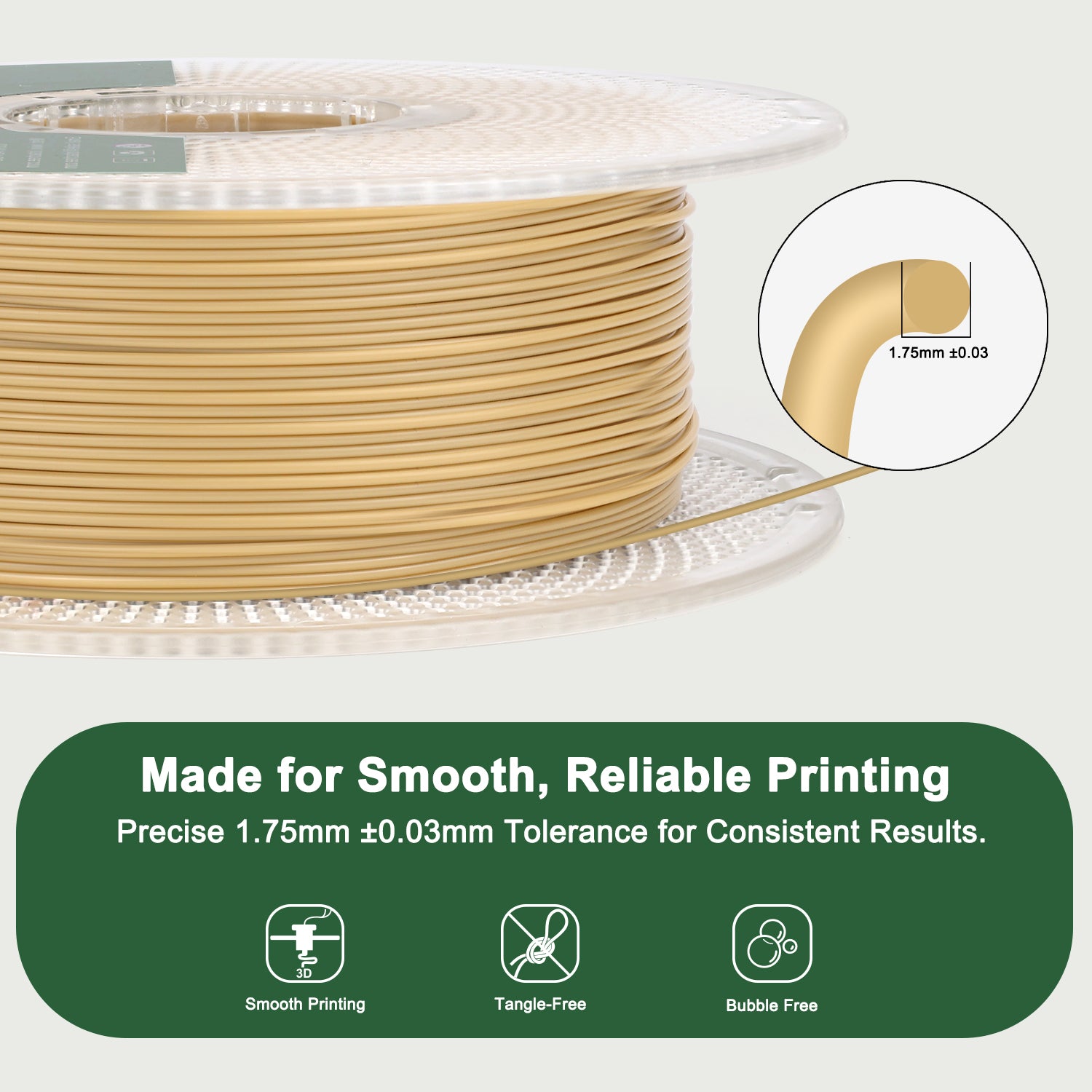 PLA Force Filament Wood, PLA 3D Printer Filament 1.75mm, Toughness PLA Filament 1KG(2.2LBS)
