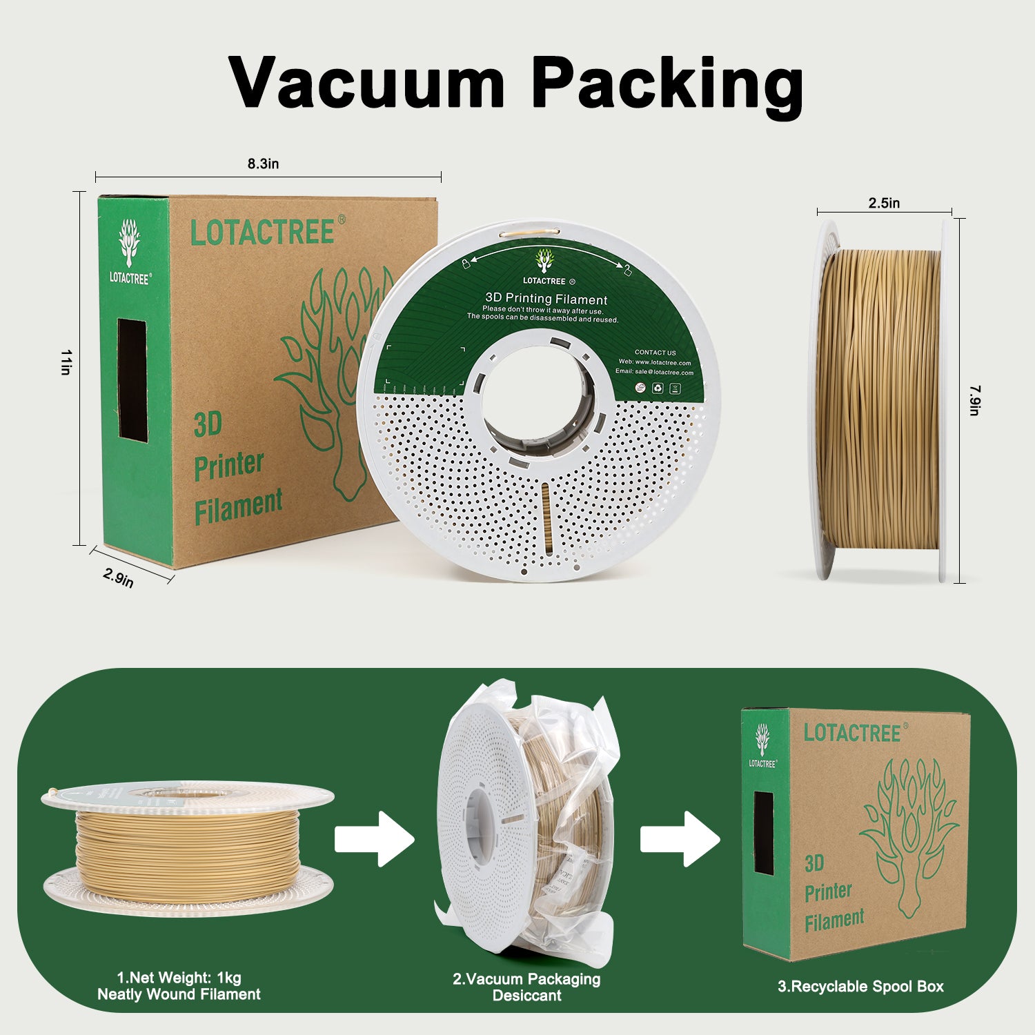 PLA Force Filament Wood, PLA 3D Printer Filament 1.75mm, Toughness PLA Filament 1KG(2.2LBS)