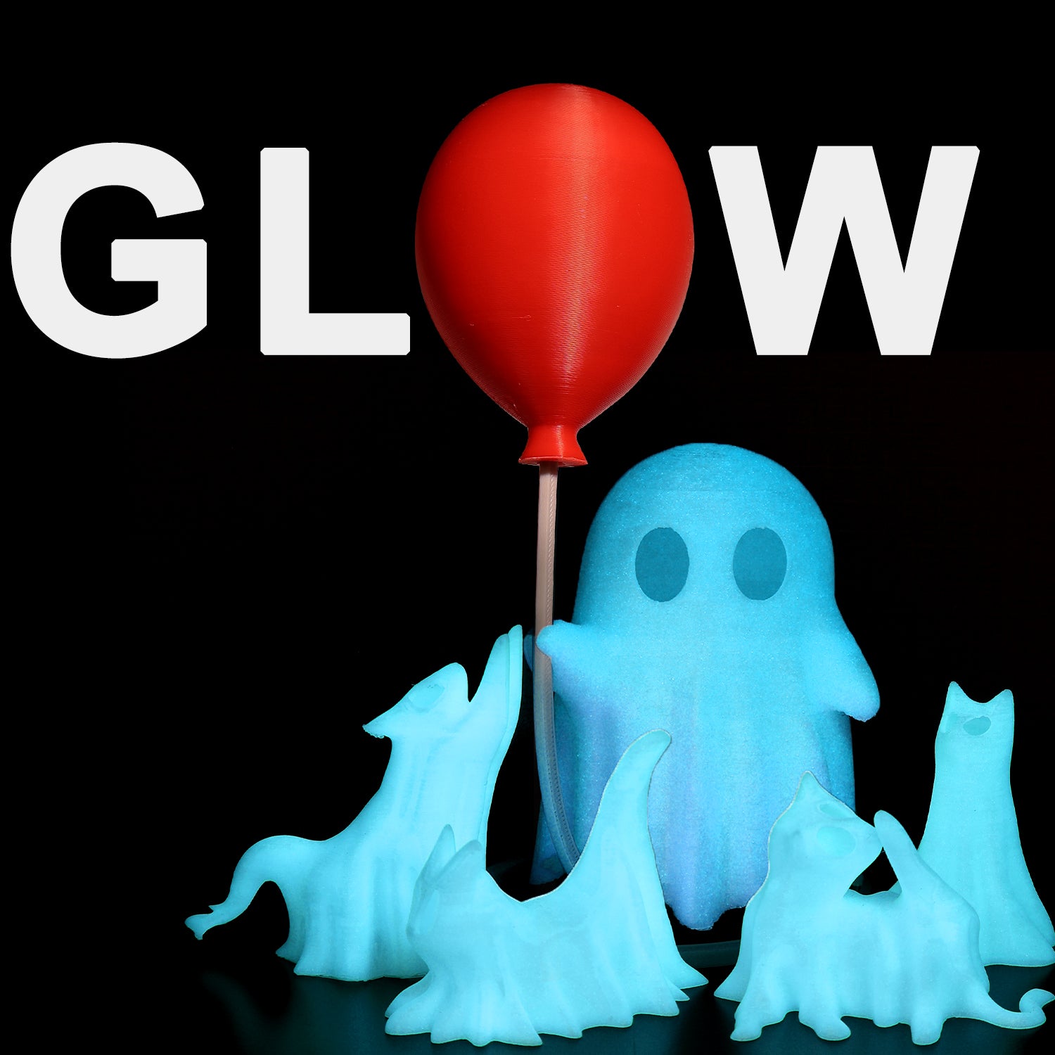 PLA Force Glow in the Dark Filament, Light Blue 3D Printer Filament Glow in Dark for Cosplay & Halloween, 1KG (2.2lbs), 1.75mm
