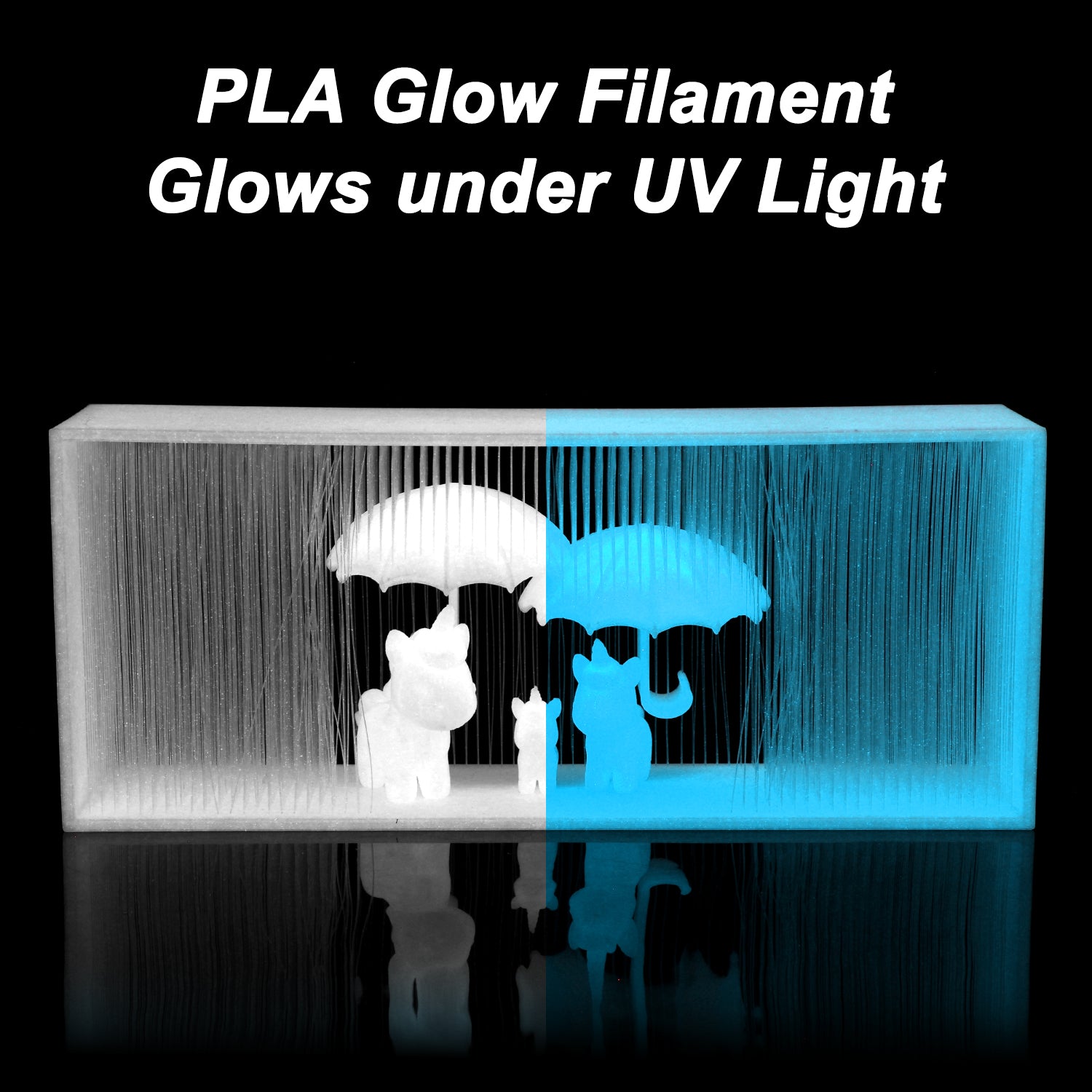 PLA Force Glow in the Dark Filament, Light Blue 3D Printer Filament Glow in Dark for Cosplay & Halloween, 1KG (2.2lbs), 1.75mm