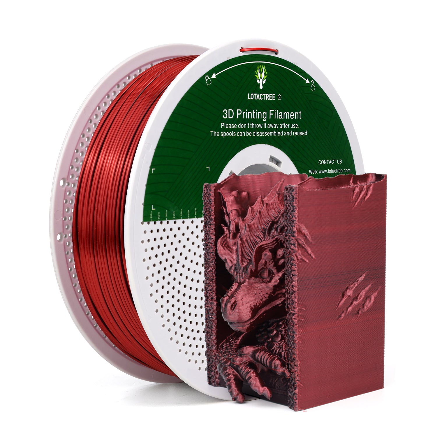 PLA Silk Filament, Red Black Silk Filament, PLA Silk 3D Printer Filament 1.75mm, Shiny Coextrusion Dual Color Filament. 1KG Spool (2.2lbs)