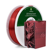 PLA Silk Filament, Red Black Silk Filament, PLA Silk 3D Printer Filament 1.75mm, Shiny Coextrusion Dual Color Filament. 1KG Spool (2.2lbs)