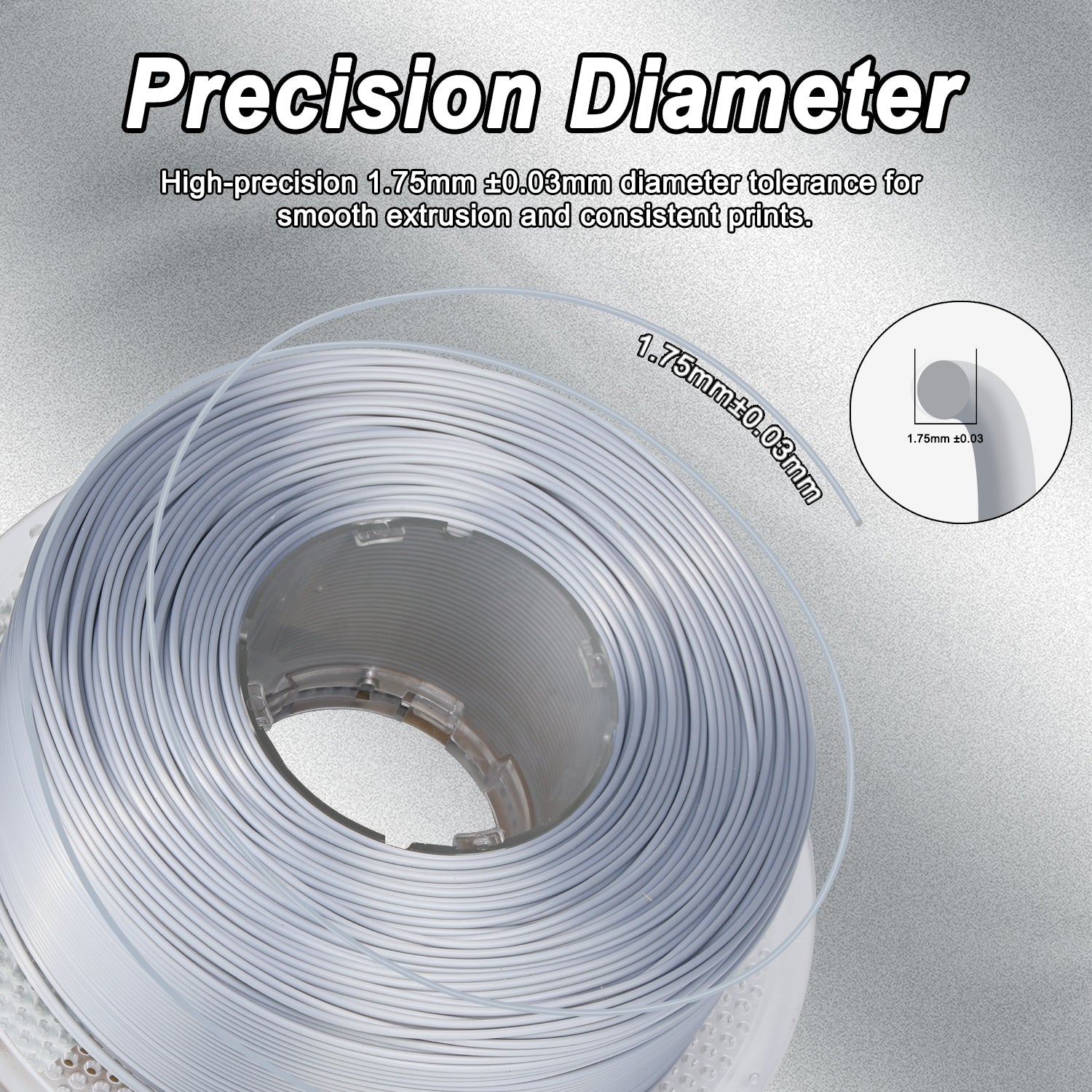 PLA Silk Silver Filament, Metallic Silver PLA Filament 1.75mm, Silky Silver Filament 1KG(2.2lbs)