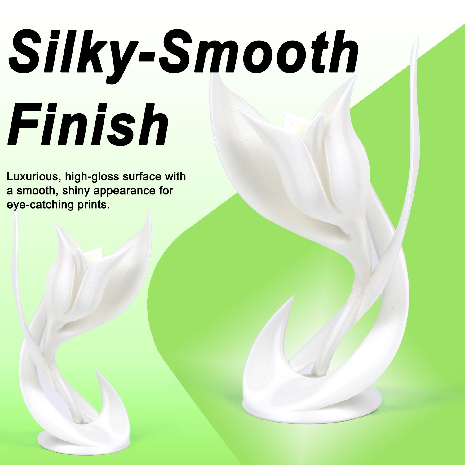 Pearl White PLA Silk Filament, Silk Pearl Filament Silky Surface, 1KG(2.2lbs), Silk White 3D Printer Filament 1.75mm