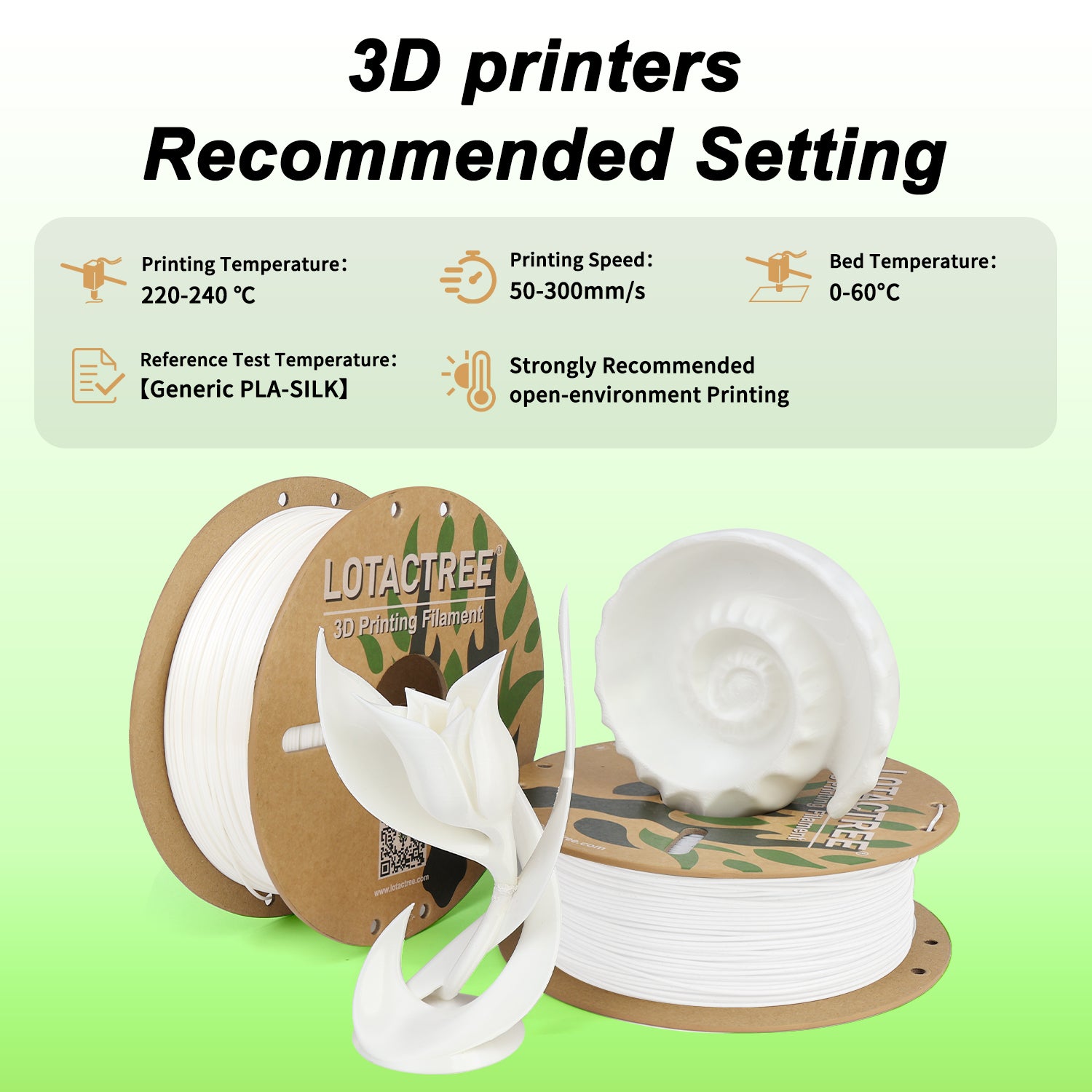 Pearl White PLA Silk Filament, Silk Pearl Filament Silky Surface, 1KG(2.2lbs), Silk White 3D Printer Filament 1.75mm