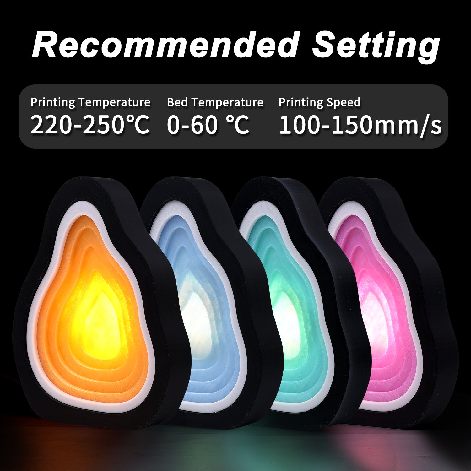 Pink Translucent PLA Filament, 3D Printer Filament 1.75mm, 1KG Spool (2.2 lbs)