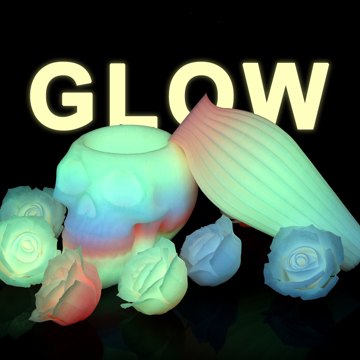Rainbow Glow in the Fark Filament, PLA Force 3D Printer Filament Glow in Dark 1.75mm,1KG Spool (2.2 lbs)