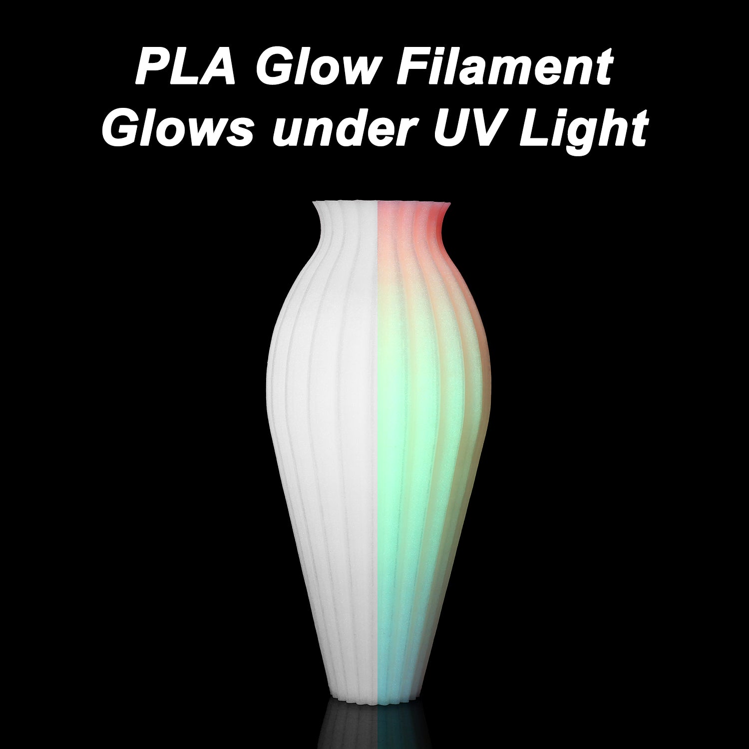 Rainbow Glow in the Fark Filament, PLA Force 3D Printer Filament Glow in Dark 1.75mm,1KG Spool (2.2 lbs)