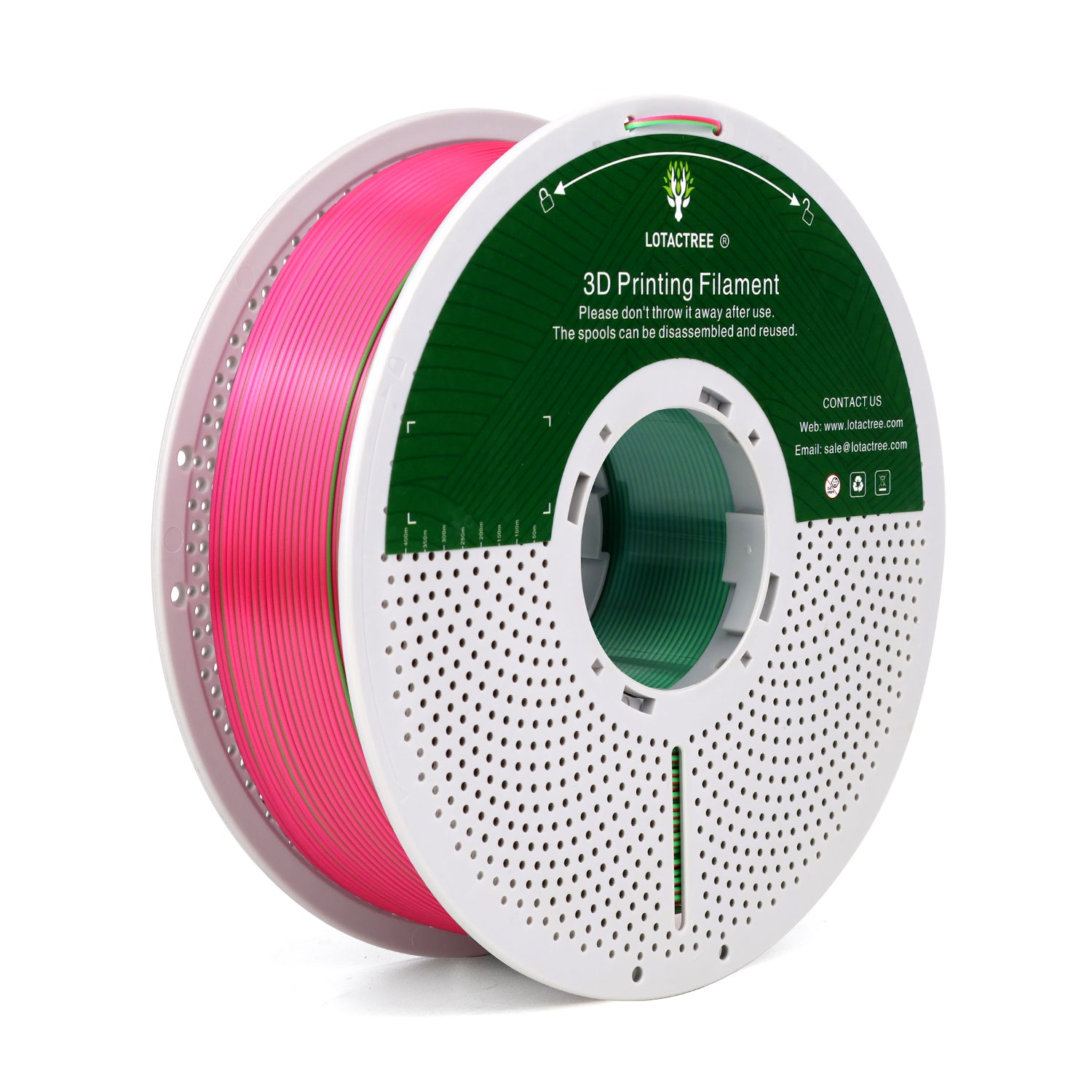 Silk PLA Filament 1.75mm Triple Colors Pink/Green/Blue, PLA Silk Filament 1kg(2.2lbs)