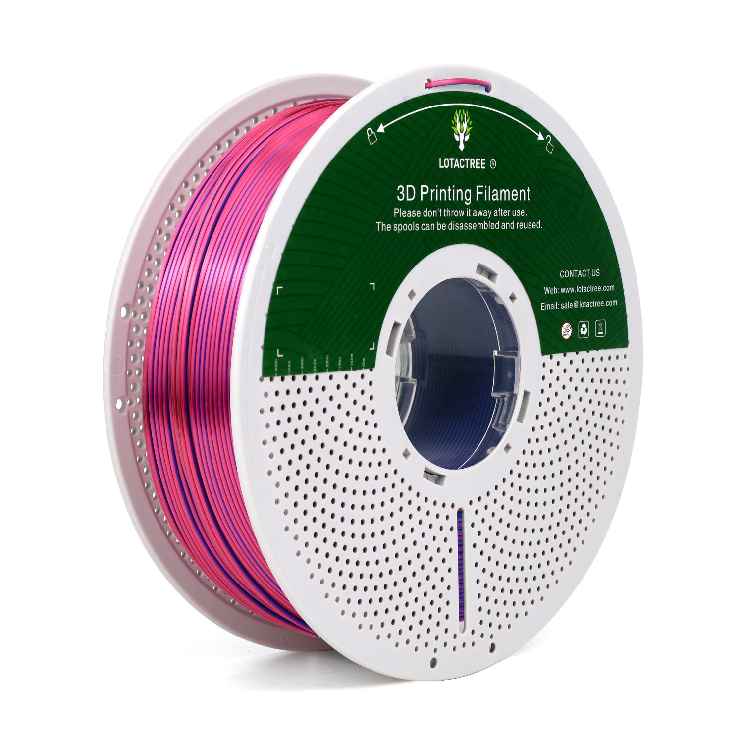 Silk PLA Filament 1.75mm, Triple Colors Pink/Green/Dark Blue, PLA Filament 1kg(2.2lbs)