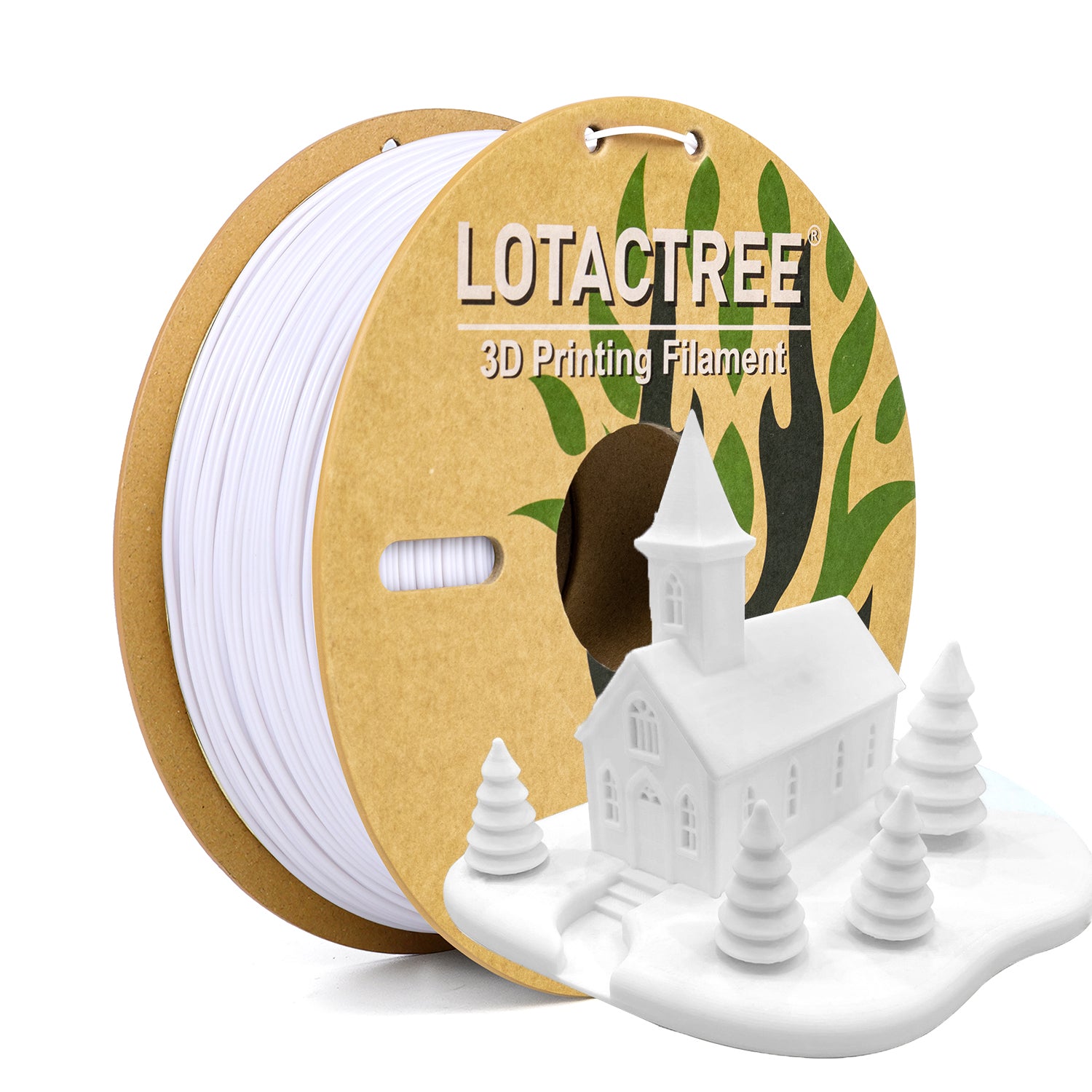 White PLA Force Filament, 3D Printer Filament 1.75mm, PLA Filament White Vacuum Package 1KG(2.2LBS)