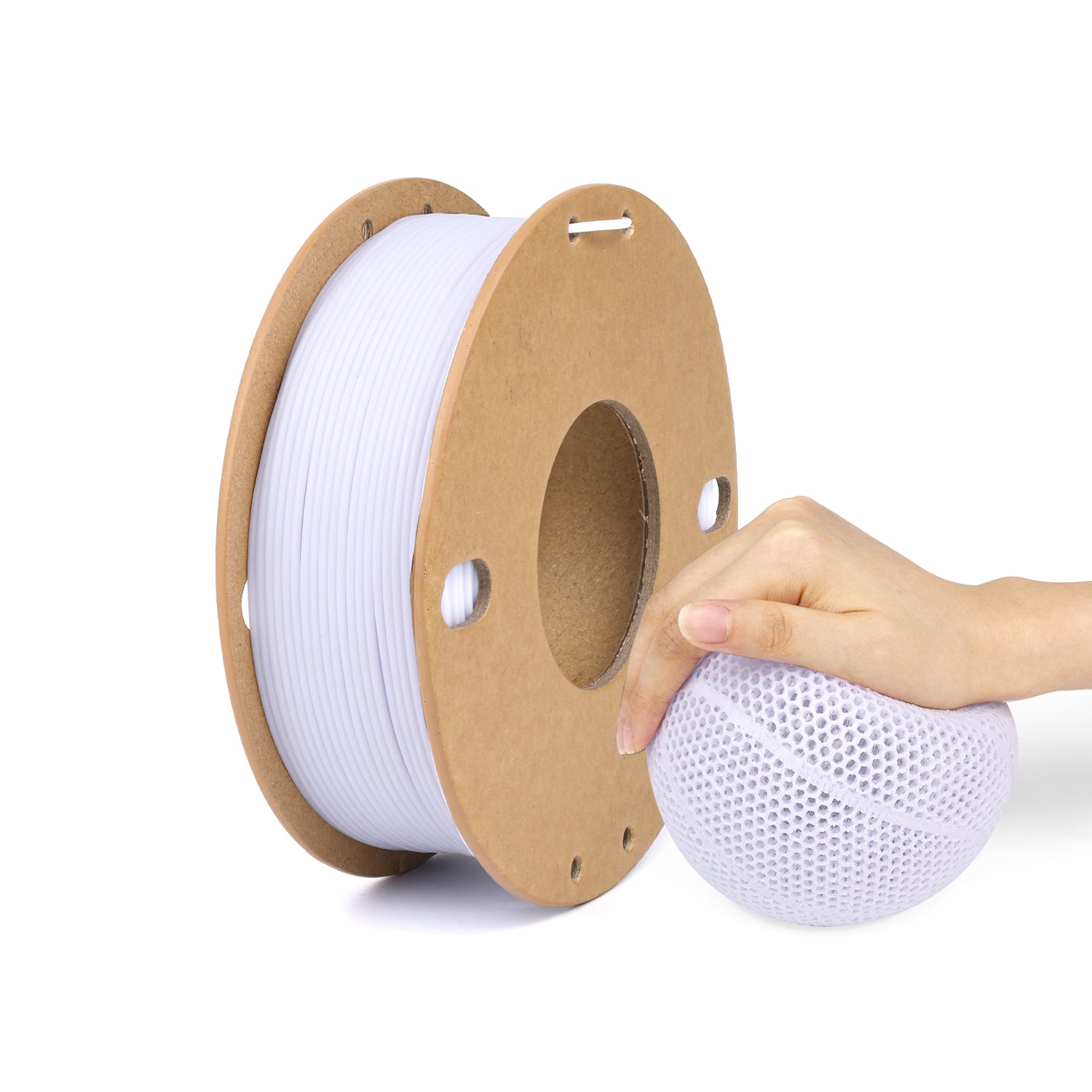 White TPU Filament 1.75mm, 95A Rubber-Like 3D Printer Filament, Flexible TPU Filament Accuracy +/-0.03mm