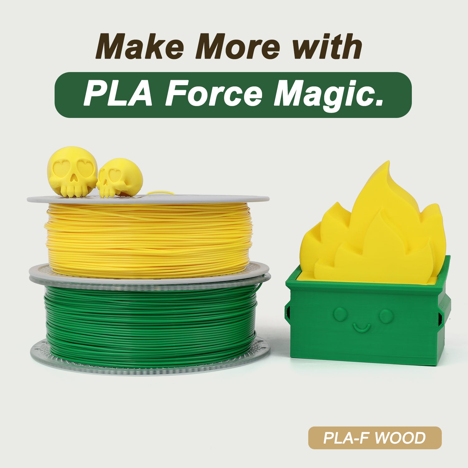 Yellow PLA Force Filament, 3D Printer Filament 1.75mm, Fits Most FDM 3D Printers 1KG(2.2LBS)