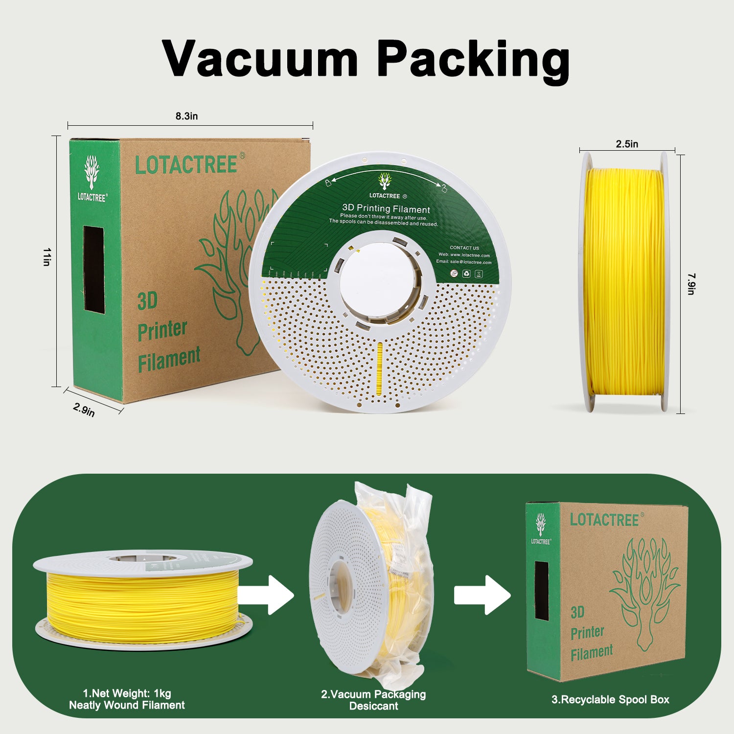 Yellow PLA Force Filament, 3D Printer Filament 1.75mm, Fits Most FDM 3D Printers 1KG(2.2LBS)