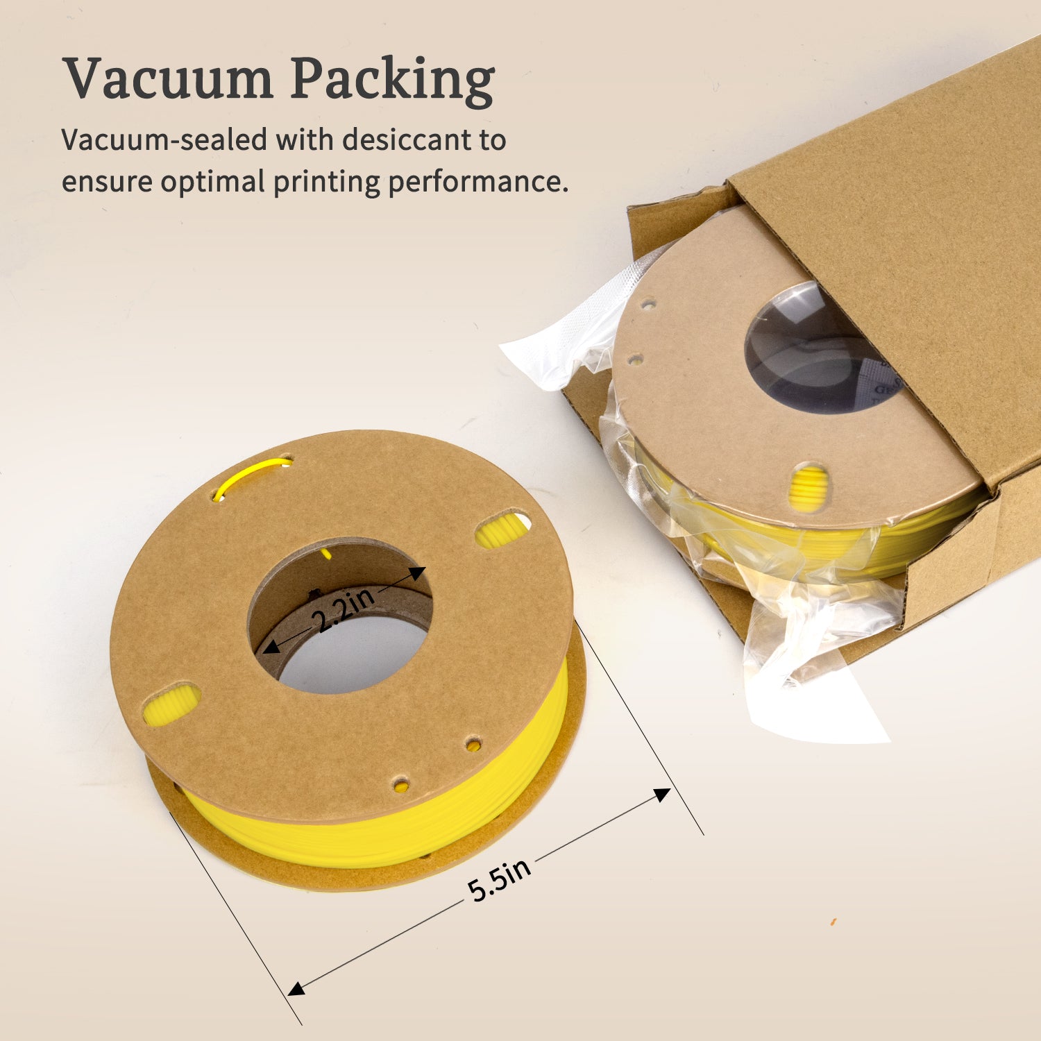 Yellow TPU Filament 1.75mm 250g (0.55lb), 95A Flexible Filament, Rubber-Like 3D Printer Filament, High Elasticity TPU Filament, +/-0.03mm Accuracy