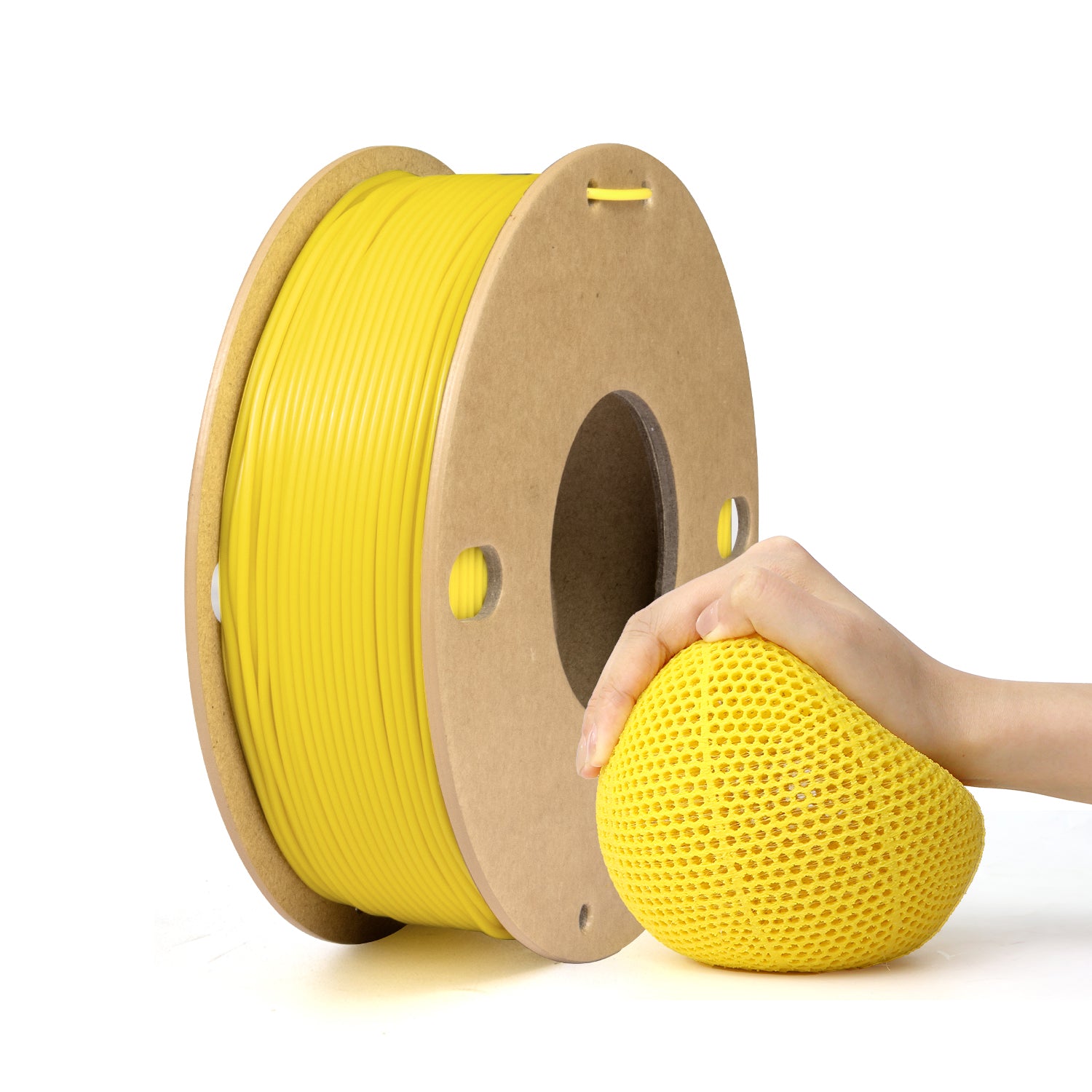 Yellow TPU Filament 1.75mm 250g (0.55lb), 95A Flexible Filament, Rubber-Like 3D Printer Filament, High Elasticity TPU Filament, +/-0.03mm Accuracy